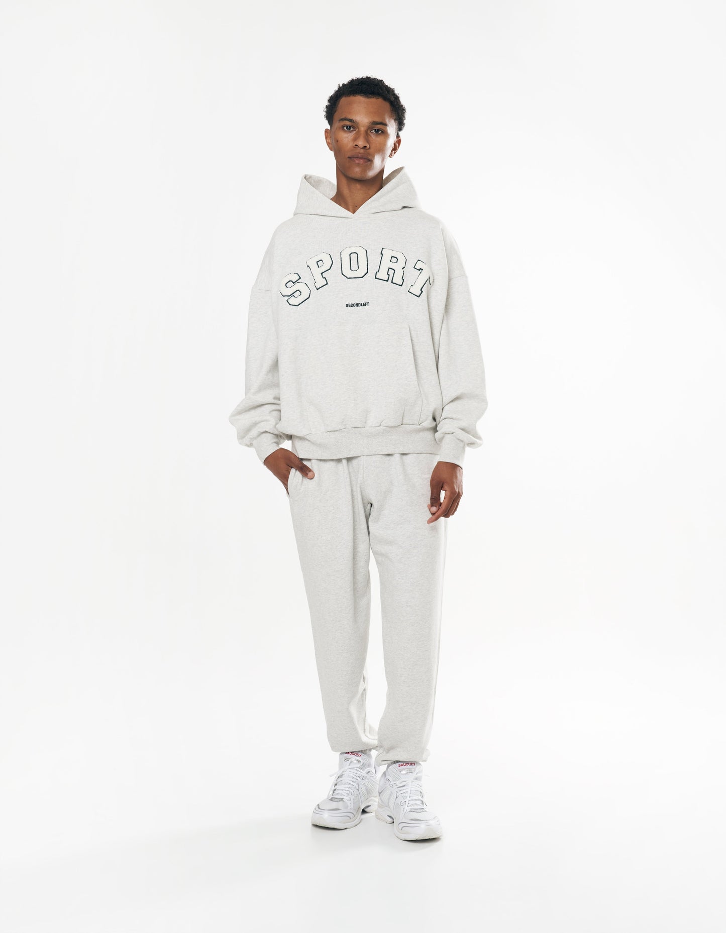 Sport Hoodie - Grey Marle/Emerald