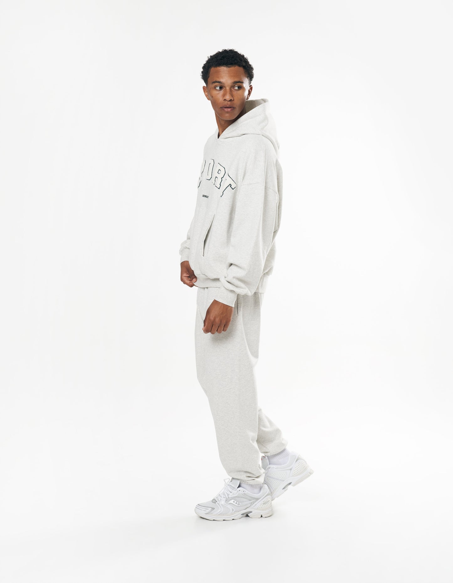 Sport Hoodie - Grey Marle/Emerald