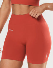 Seamless Midi Biker Shorts - Red