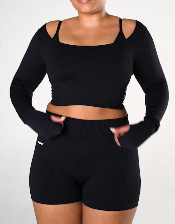 SL Seamless Scoop Long Sleeve - Black