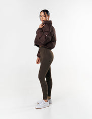Cropped Puffer - Brown