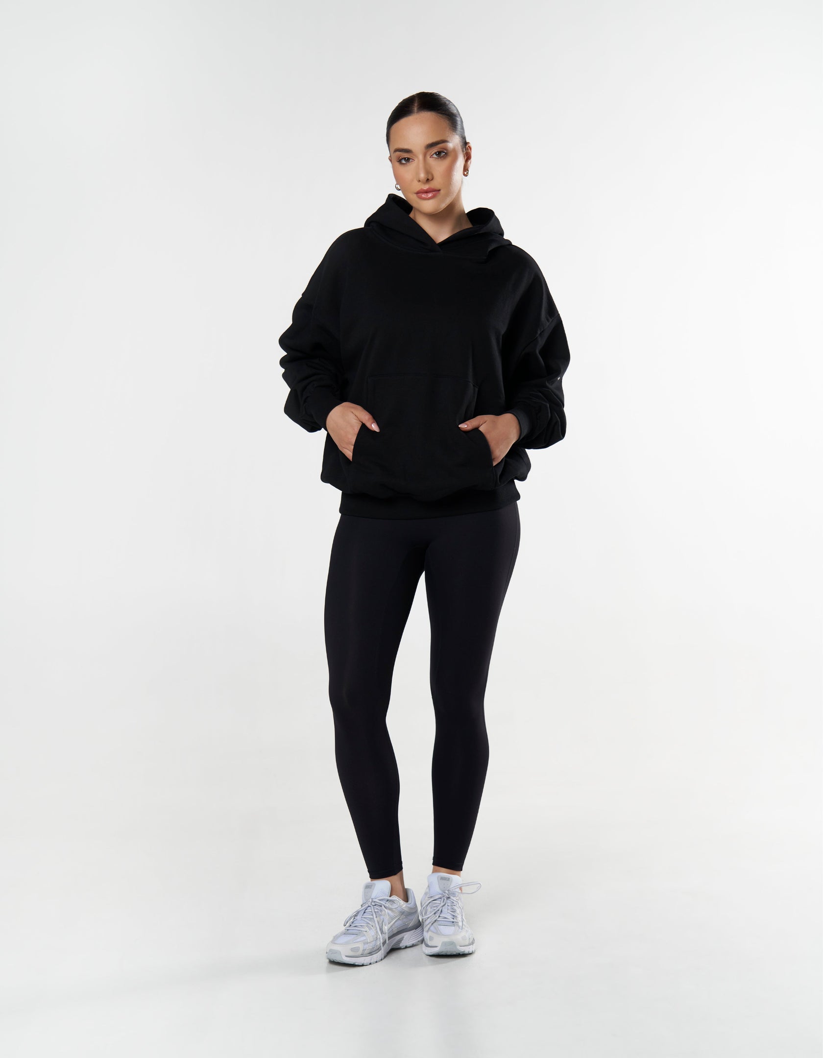 womens black nike essential hoodie
