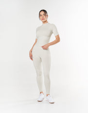 Seamless High Neck Tee - Dove