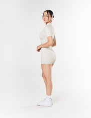 Seamless High Neck Tee - Dove