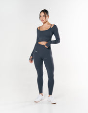 Seamless Scoop Long Sleeve - Blueberry