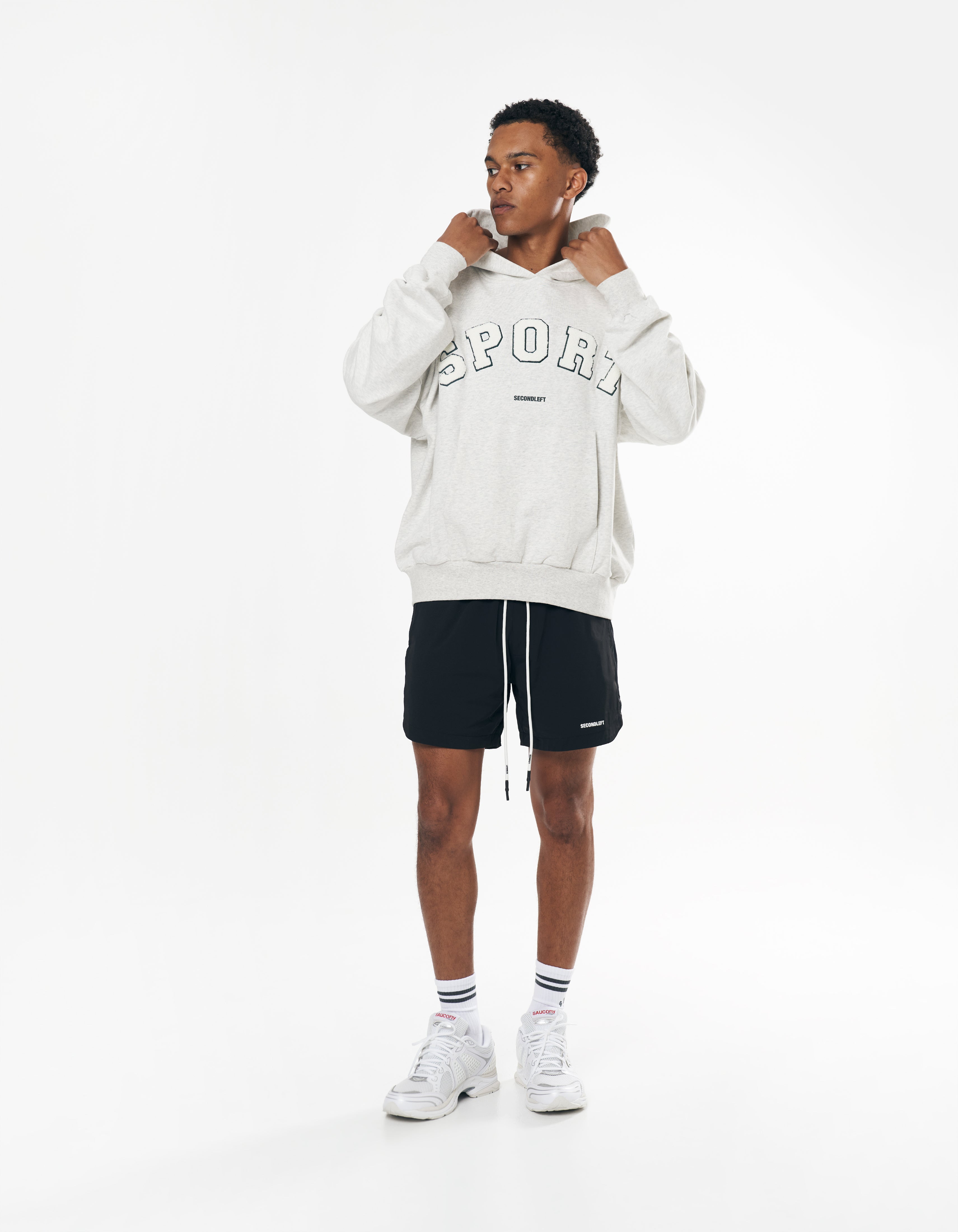 Sport Hoodie - Grey Marle/Emerald – SECONDLEFT