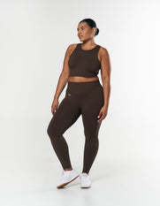 Seamless Cropped Singlet - Espresso