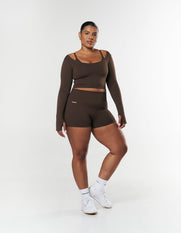 Seamless Mini Biker Shorts - Espresso