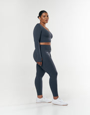 Seamless Scoop Long Sleeve - Blueberry