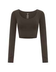 Seamless Scoop Long Sleeve - Espresso