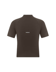 Seamless High Neck Tee - Espresso