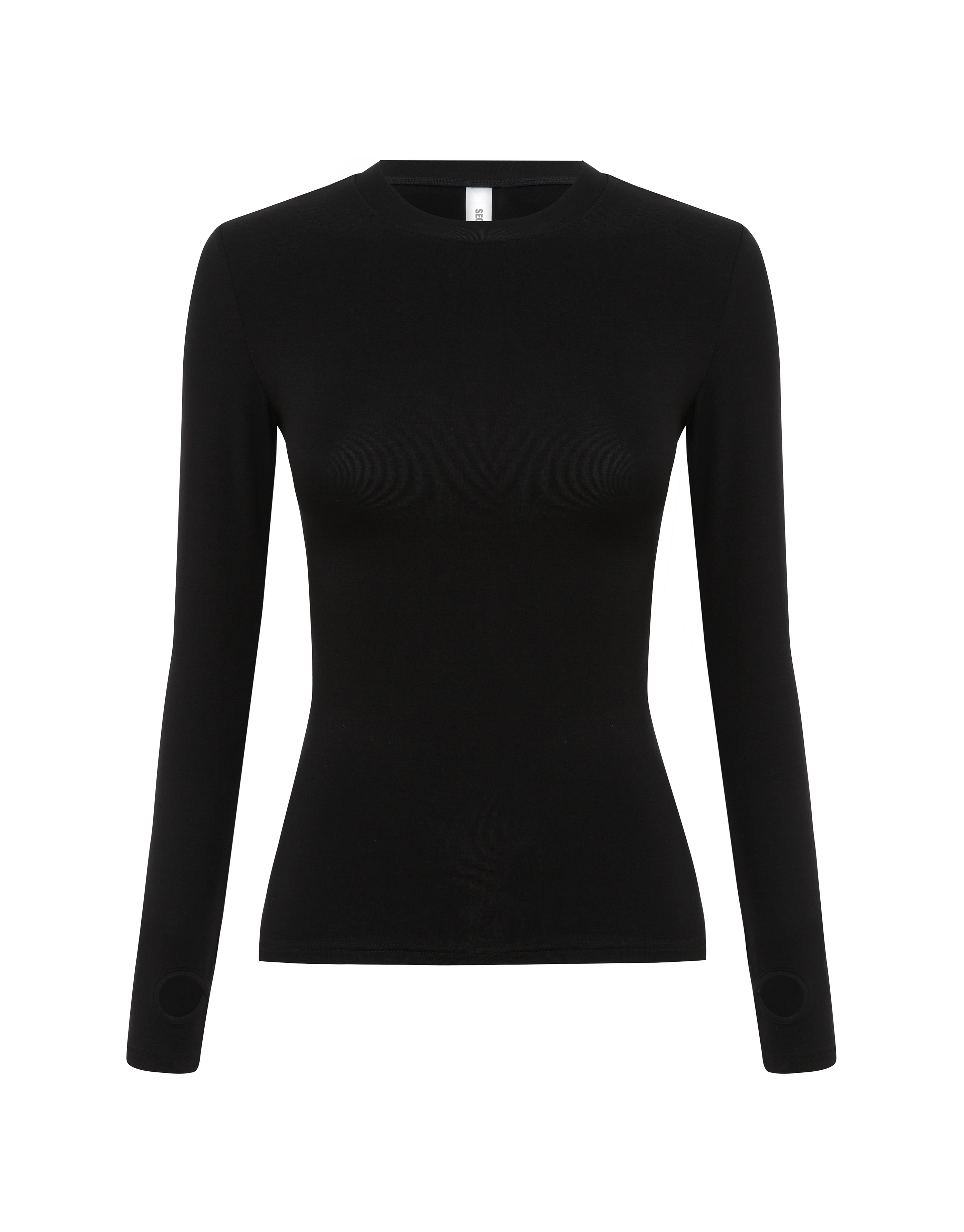 Fitted Long Sleeve - Black – SECONDLEFT