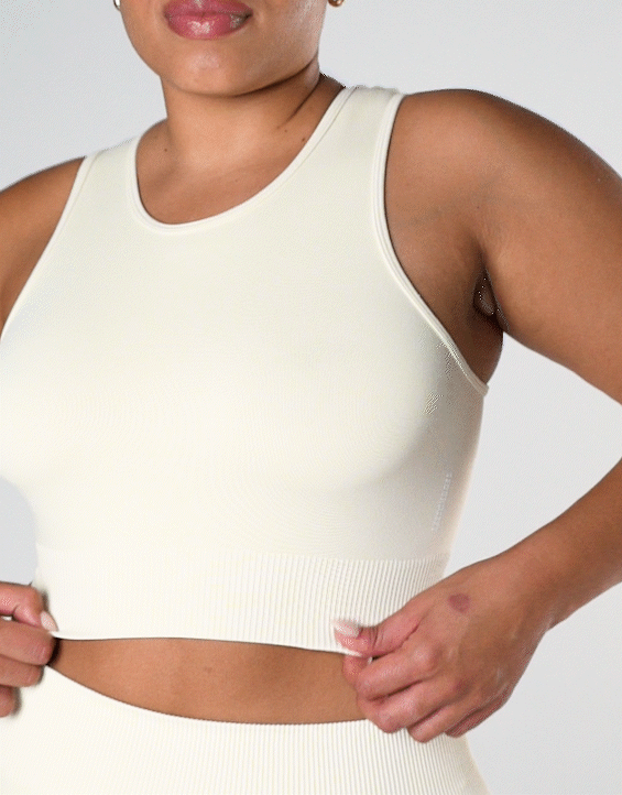 SL Seamless Cropped Singlet - Butter