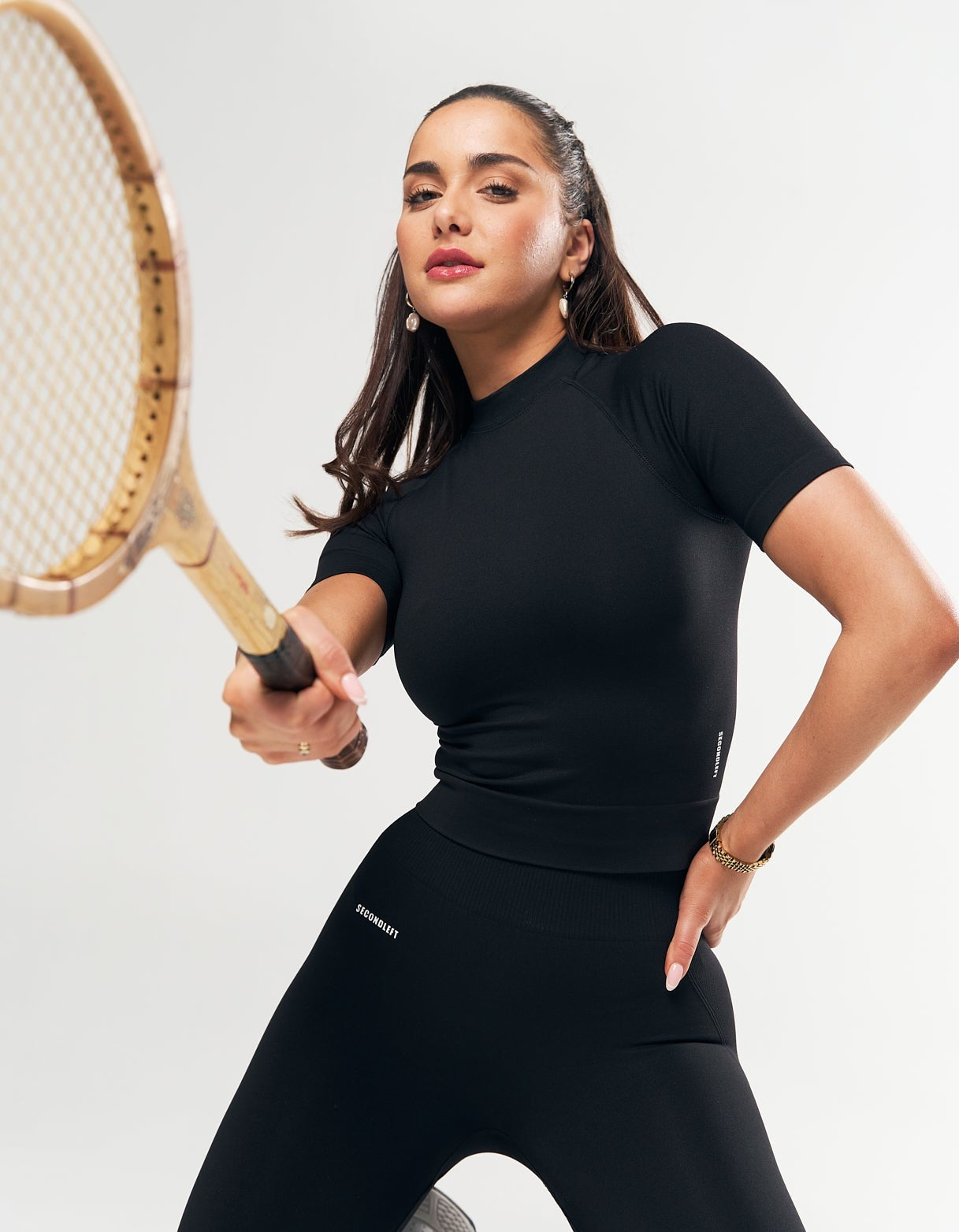 SL Seamless High Neck Tee - Black