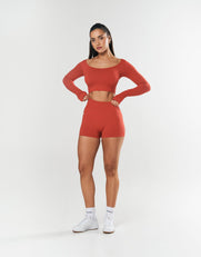 Seamless Scoop Long Sleeve - Red