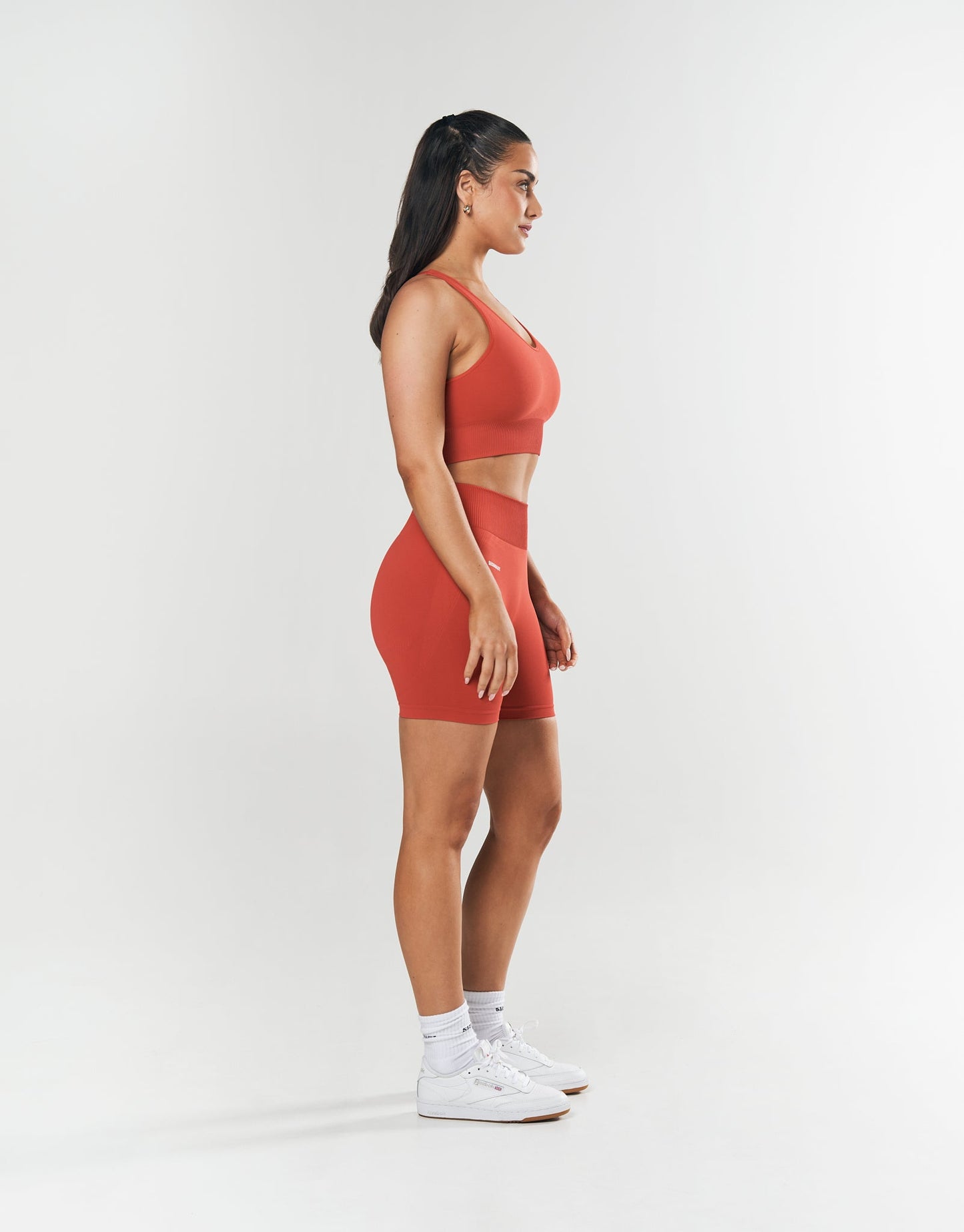 Seamless Midi Biker Shorts - Red