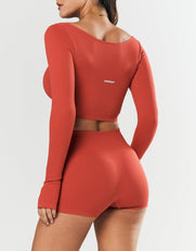 Seamless Scoop Long Sleeve - Red