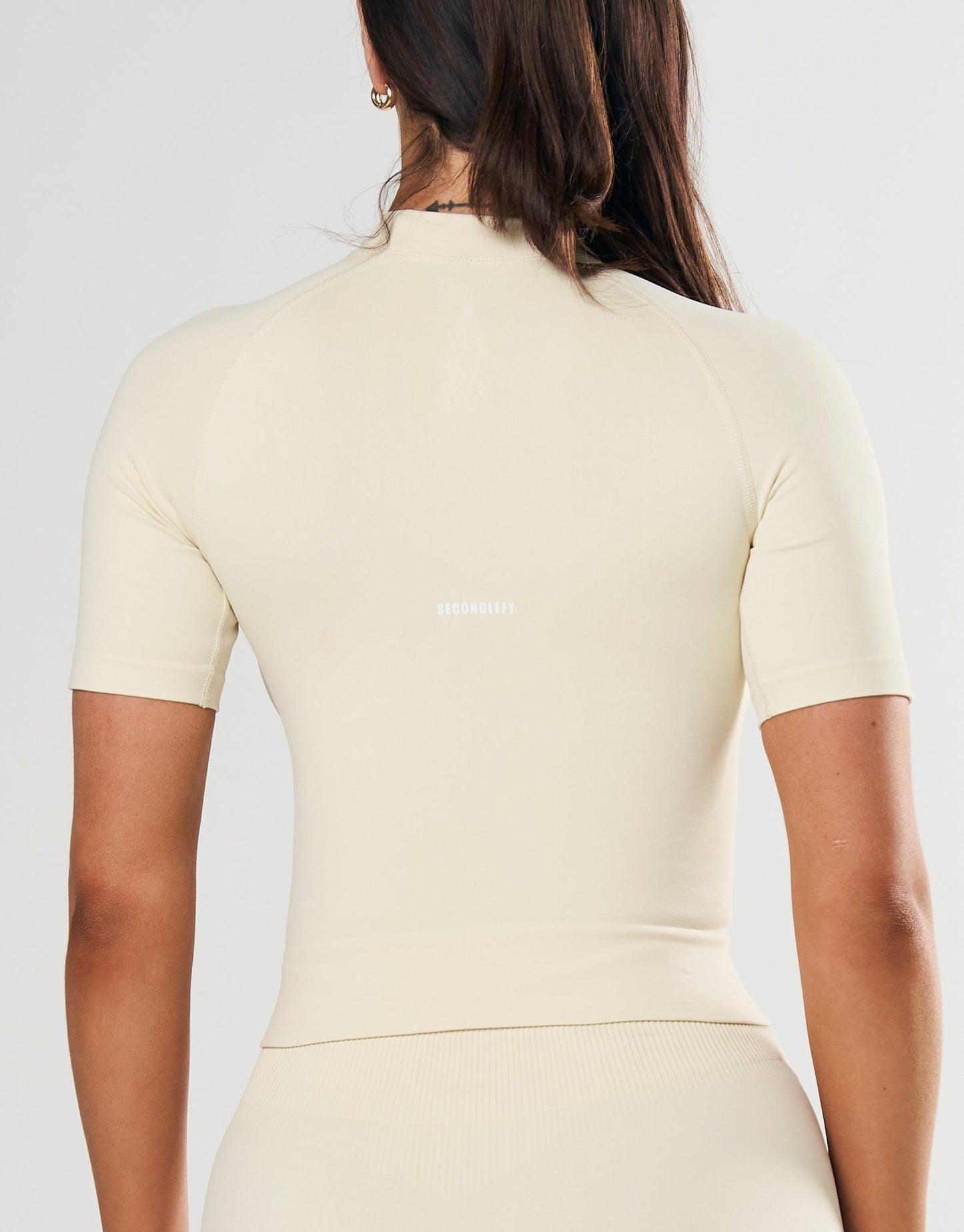 Seamless High Neck Tee - Butter