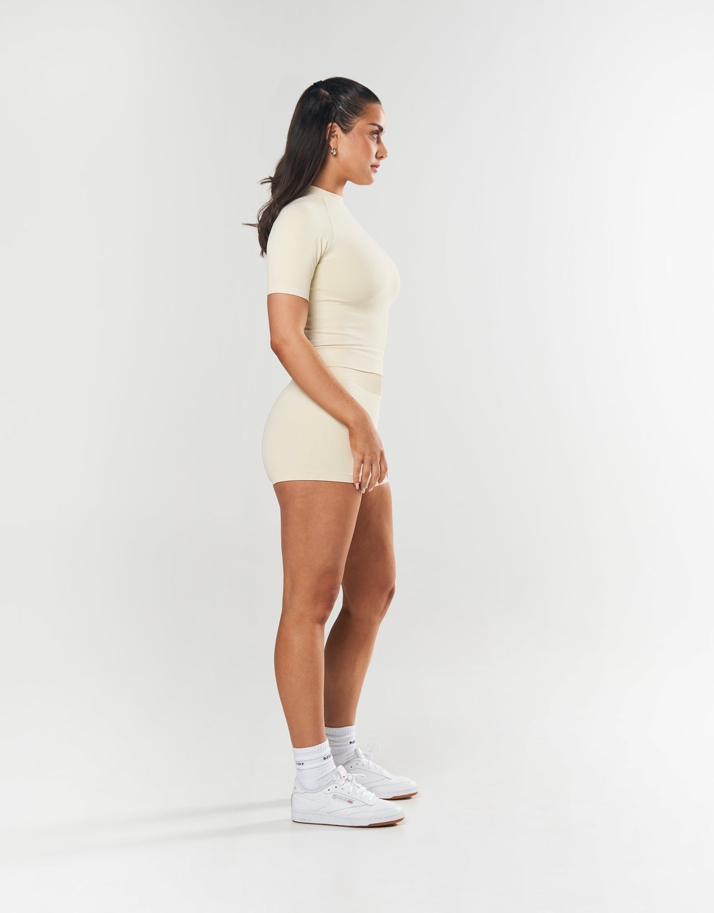 Seamless High Neck Tee - Butter