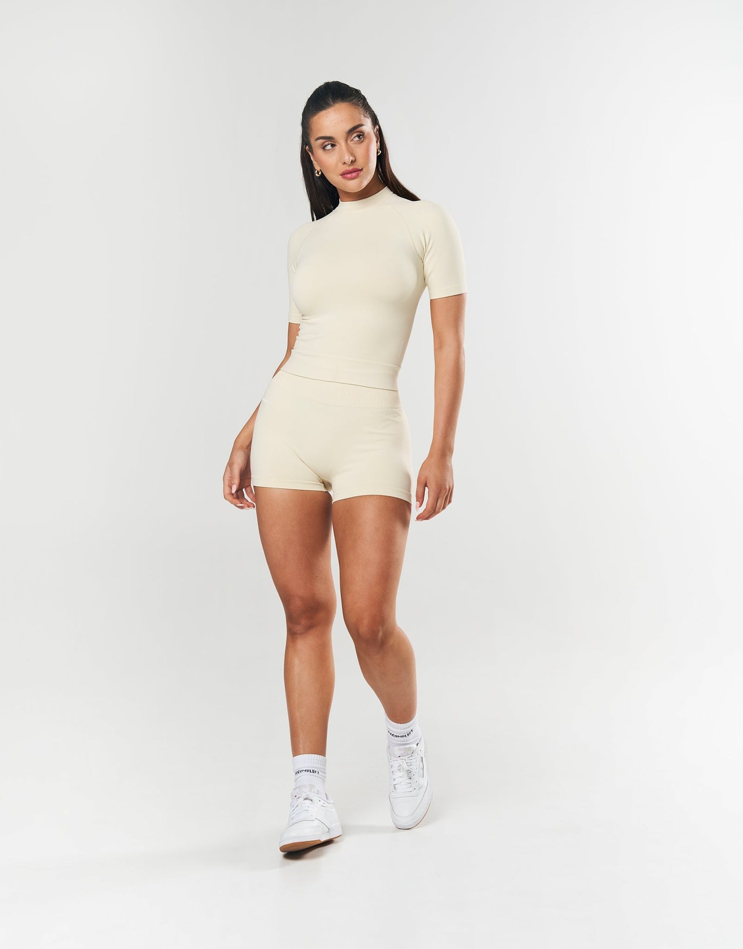 Seamless High Neck Tee - Butter