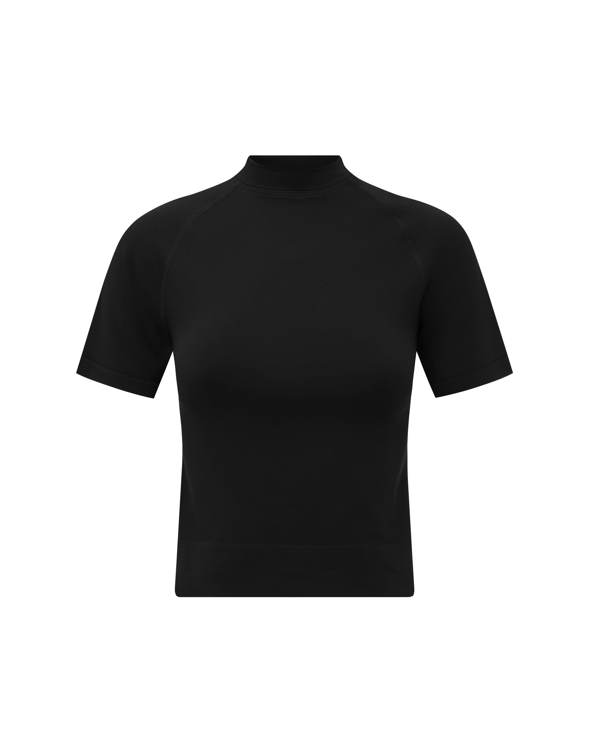 SL Seamless High Neck Tee - Black