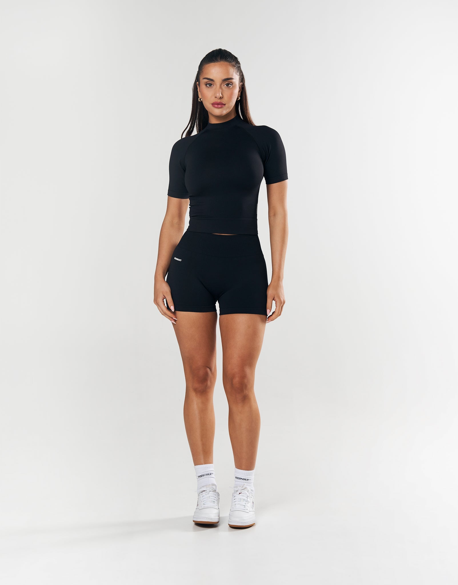 SL Seamless High Neck Tee - Black