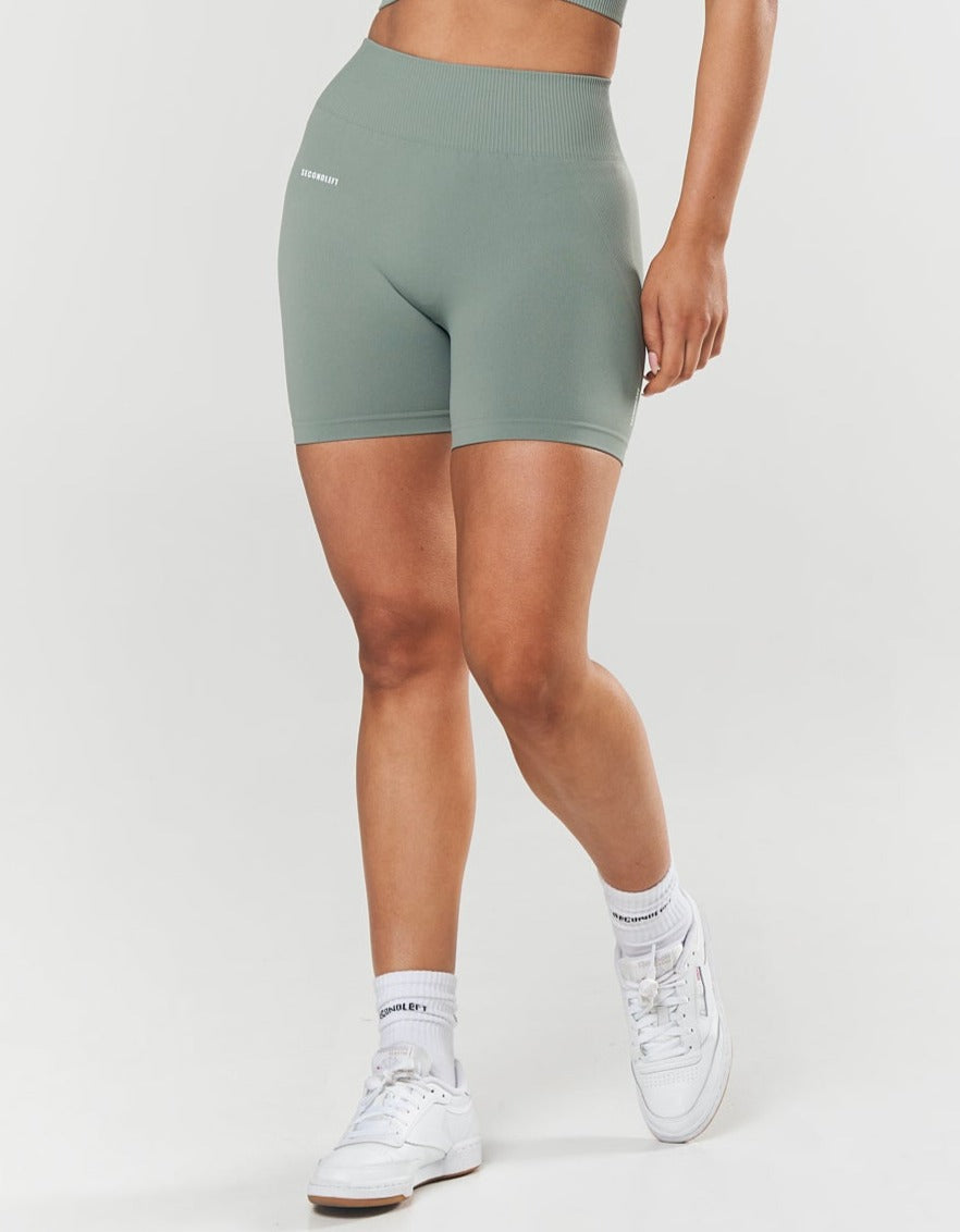 Seamless Midi Biker Shorts - Blue