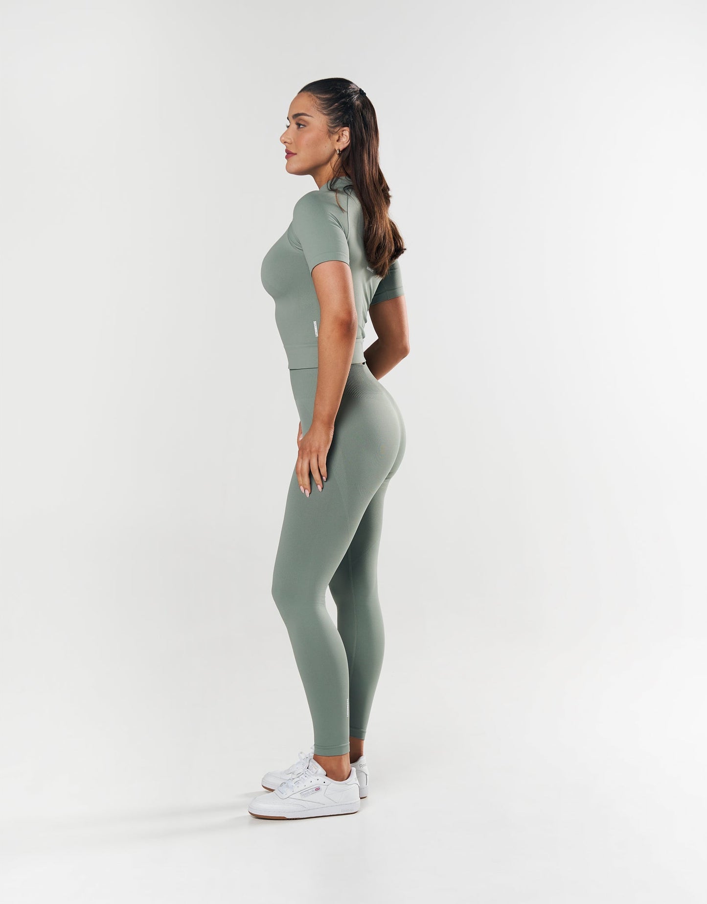 Seamless High Neck Tee - Blue