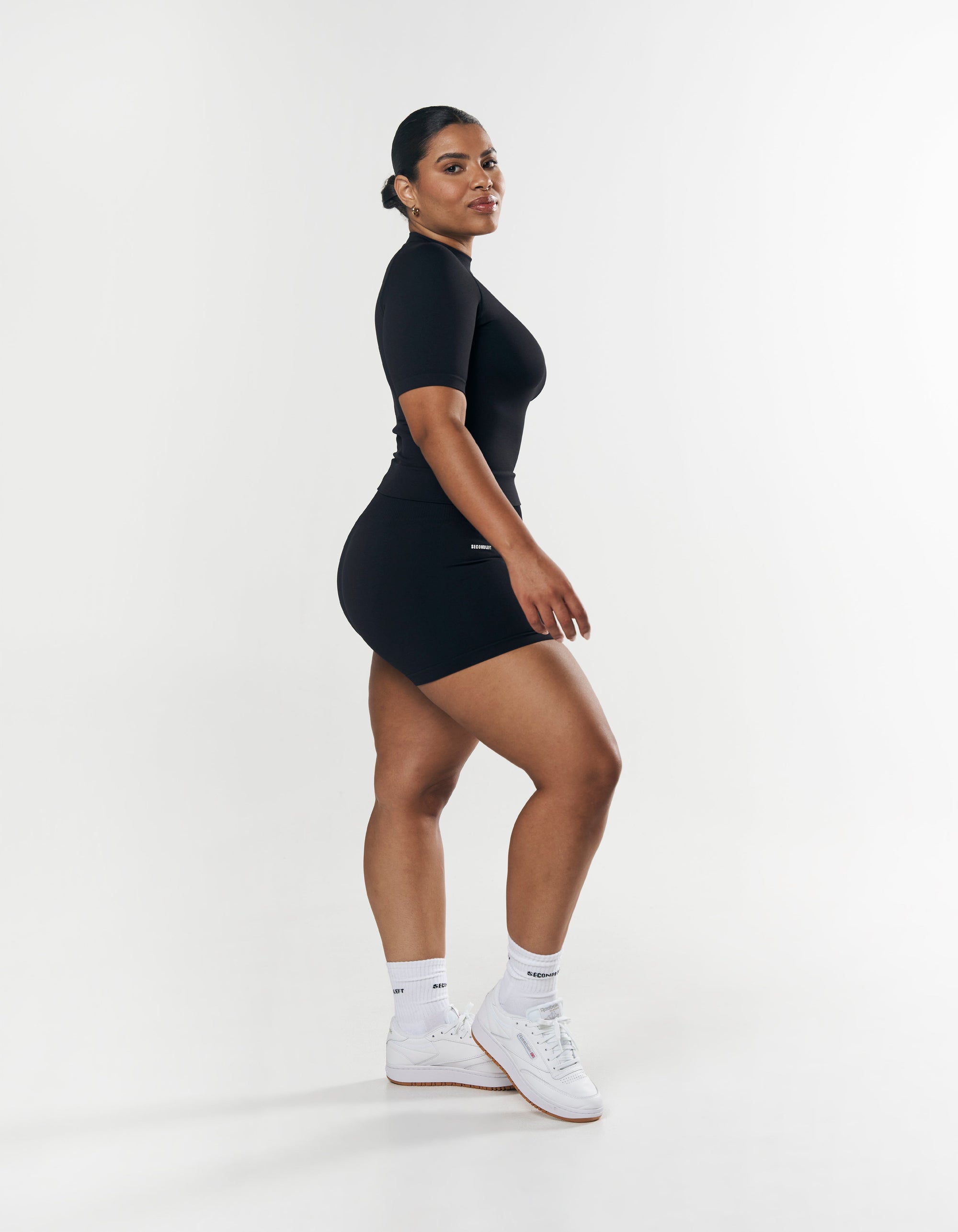 SL Seamless High Neck Tee - Black