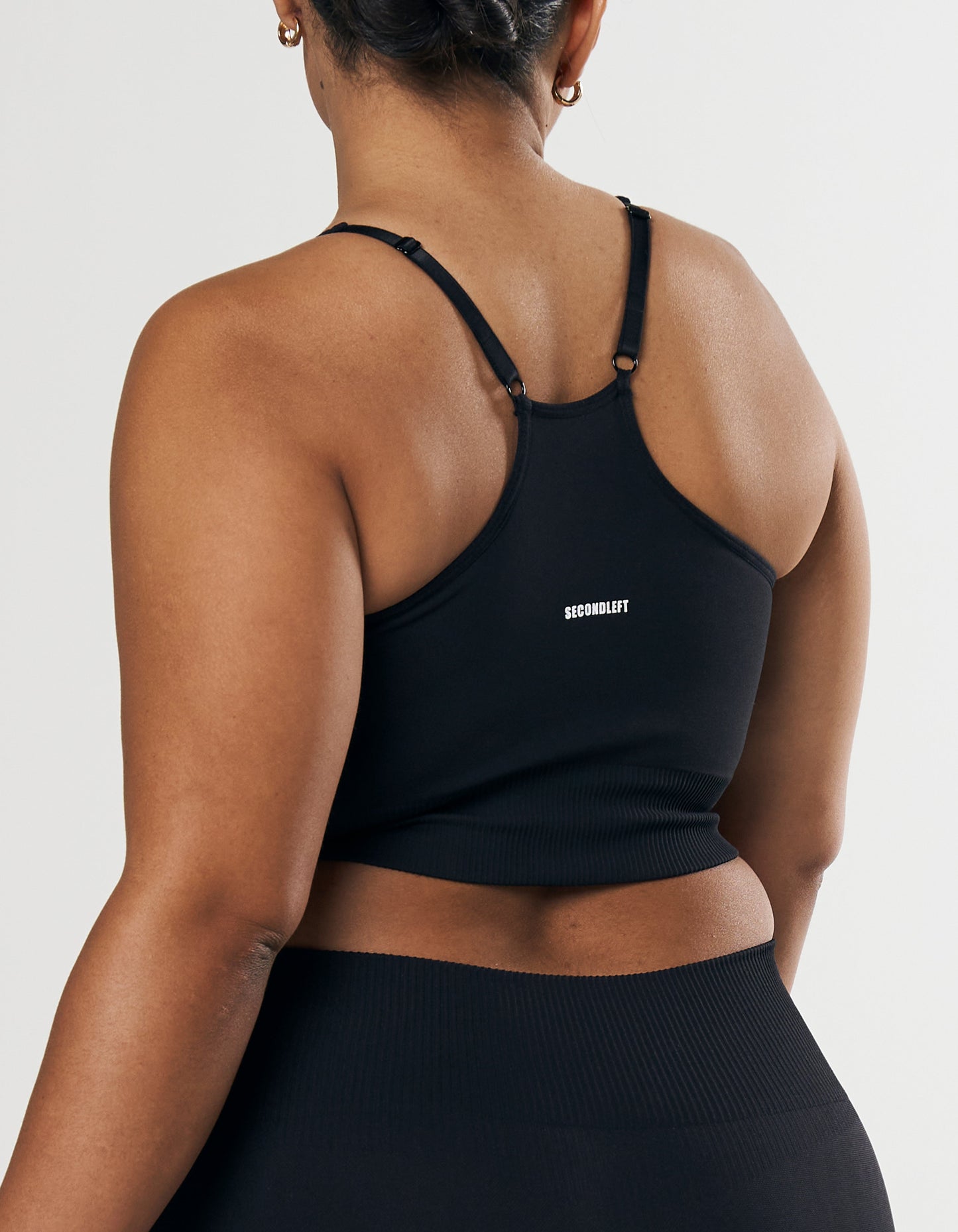 Seamless Strappy Crop - Black